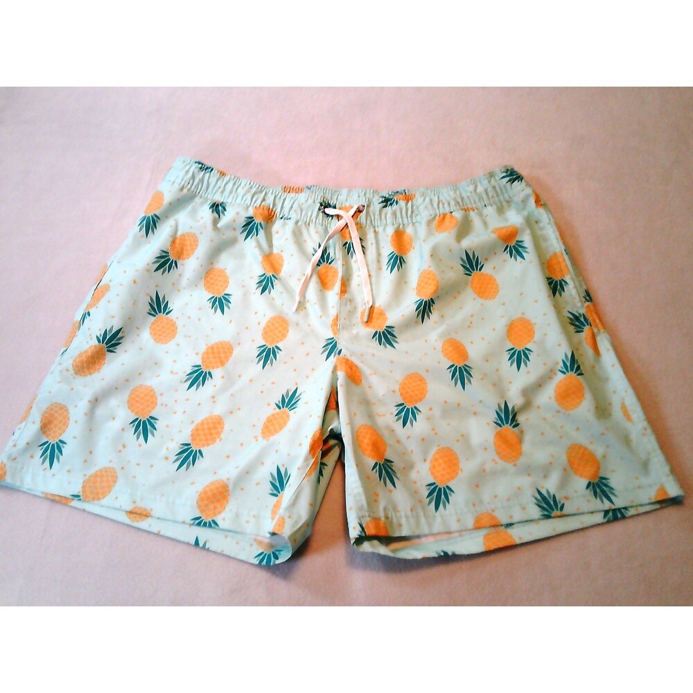 Member's Mark Resort Men's XL Lined Swim Trunks UV Protection Pineapple Green